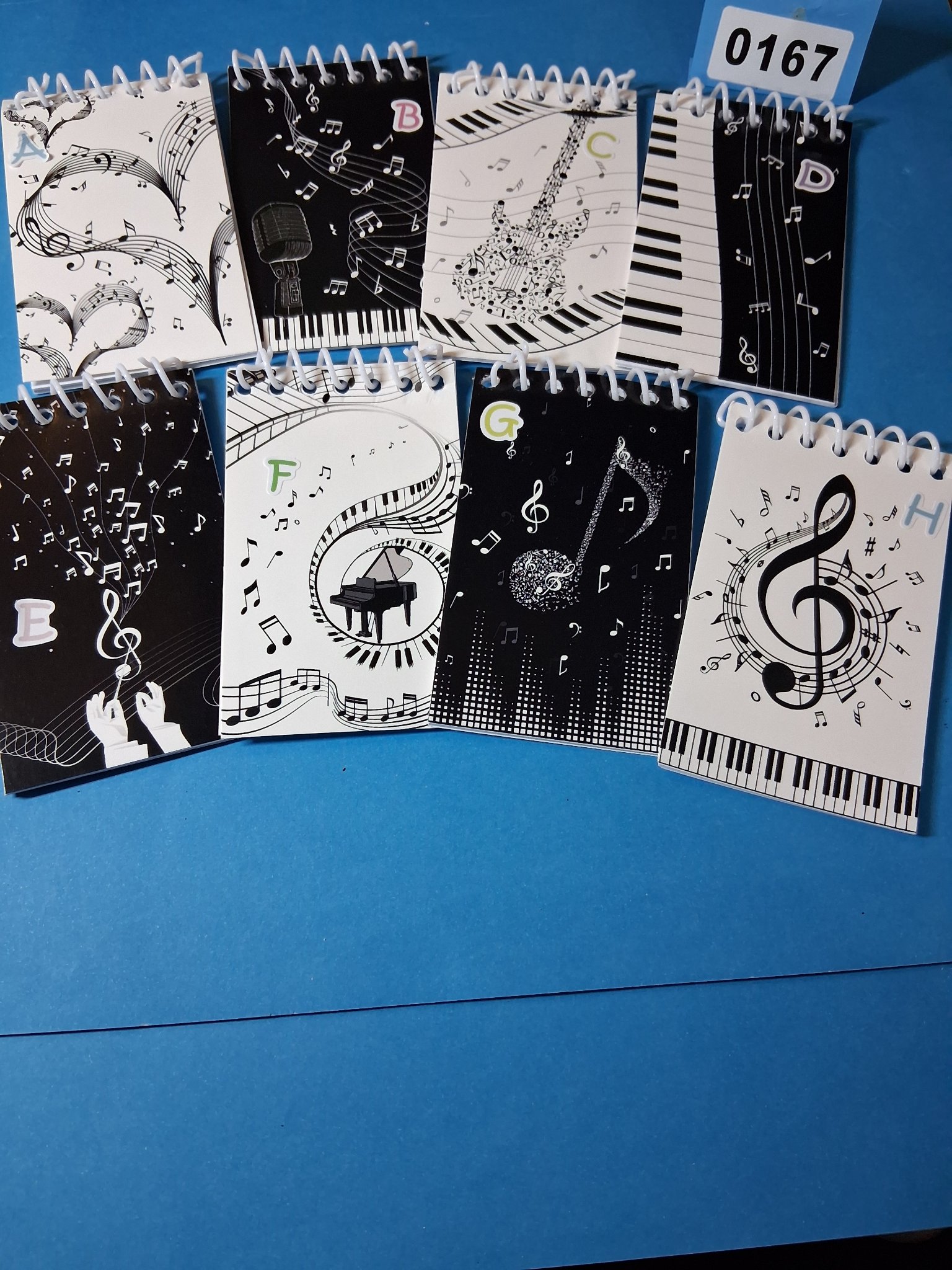 Small Music Spiral Notepads — INV 167 A-H (8 Designs)